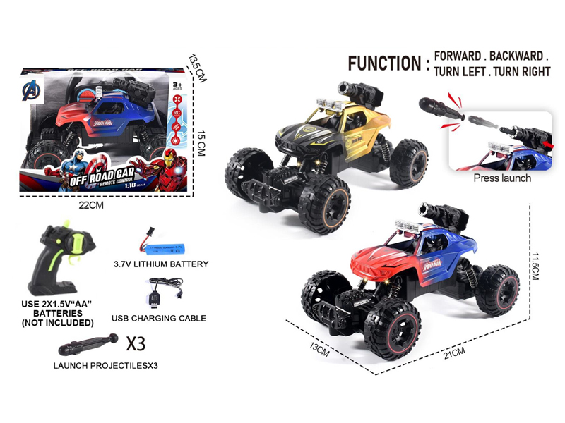 1:18 R/C Avengers Bomber Car