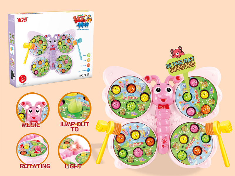 Butterfly Bear Whack-A-Mole(Rotating/Lights/Music)