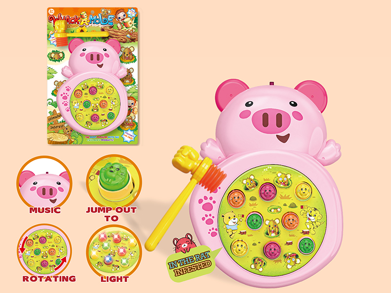 Pig Whack-A-Mole(Rotating/Lights/Music)