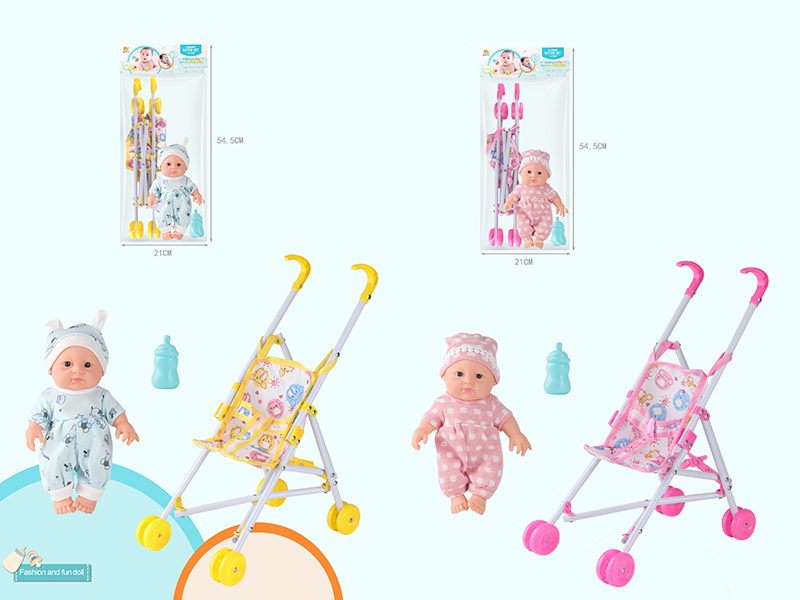 10 Inch Doll With Baby Stroller Toy