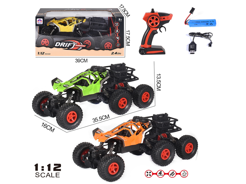 1:12 2.4G 4CH R/C Six Wheel 4WD Off-Road Climbing Vehicle