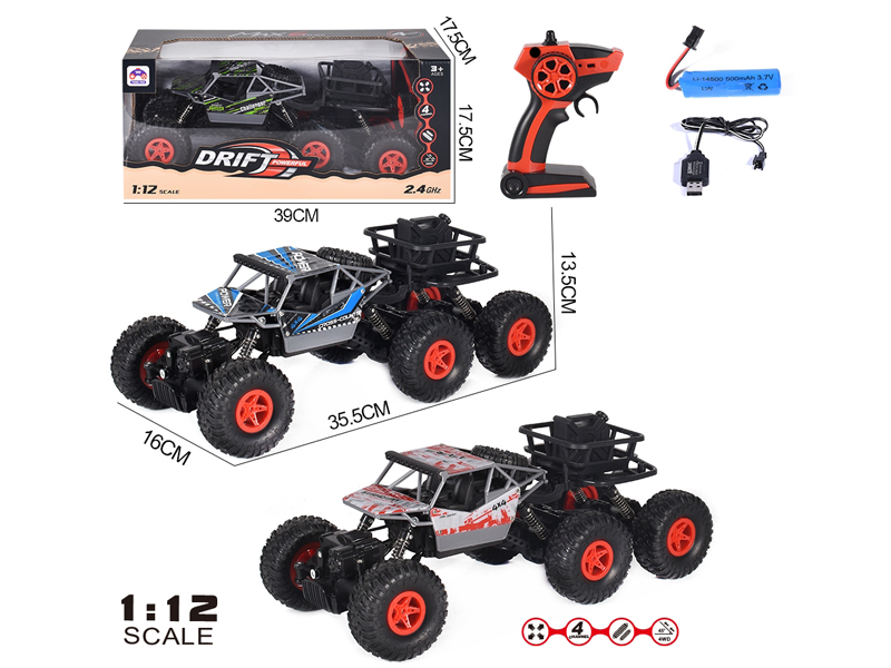 1:12 2.4G 4CH R/C Six Wheel 4WD Climbing Vehicle