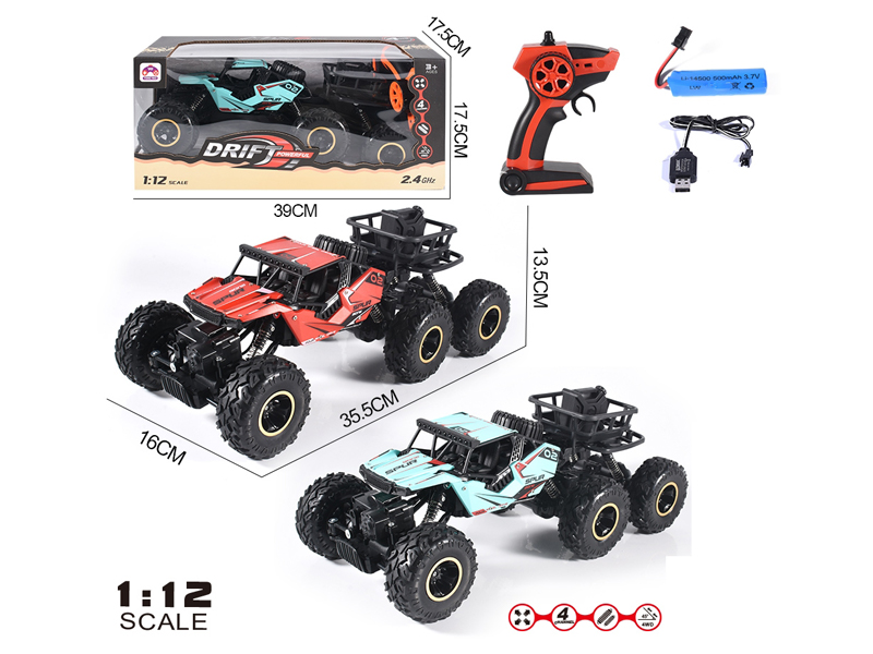 1:12 2.4G 4CH R/C Six Wheel 4WD Climbing Vehicle