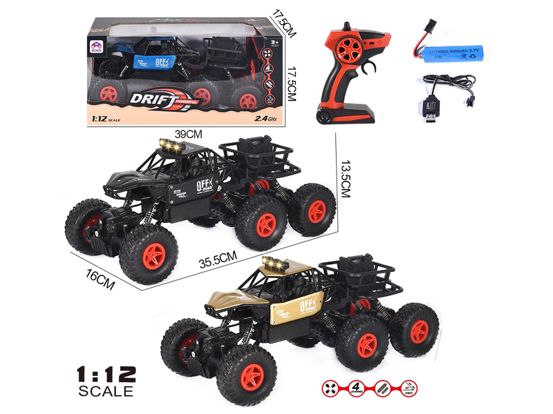1:12 2.4G 4CH R/C Six Wheel 4WD Climbing Vehicle