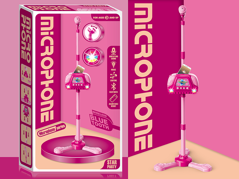 Girls Microphone With Bluetooth,Light And Music