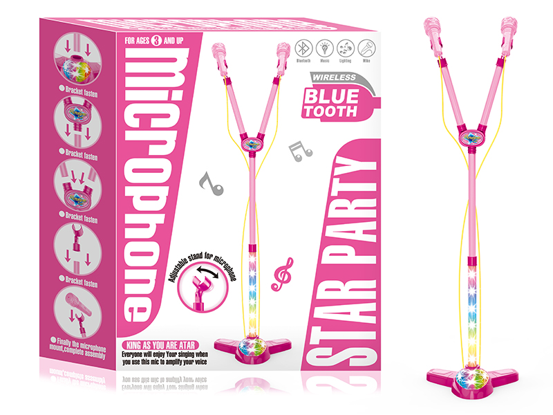 Girls Microphone With Bluetooth,Light And Music