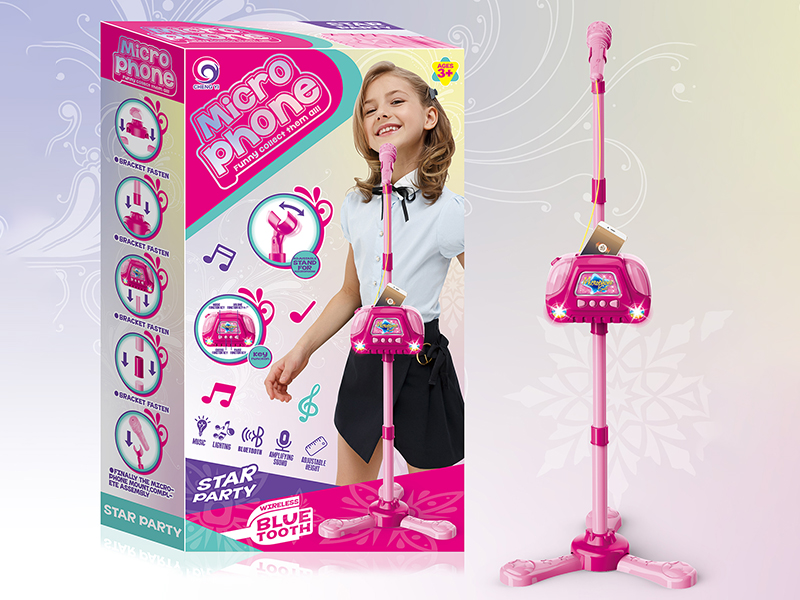 Girls Microphone(With Bluetooth,Lights,Music,Cheers,Pause,Adjust The Volume)
