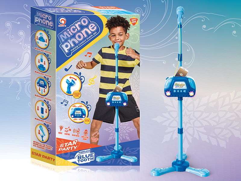 Boys Microphone(With Bluetooth,Lights,Music,Cheers,Pause,Adjust The Volume)