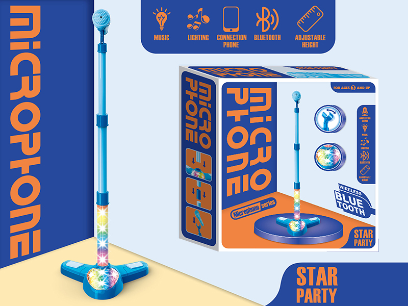 Boys Microphone With Bluetooth,Light And Music