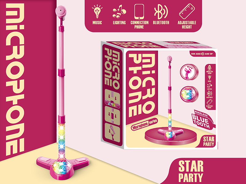 Girls Microphone With Bluetooth,Light And Music