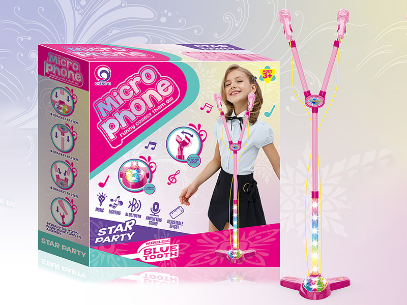 Girls Microphone With Bluetooth,Light And Music