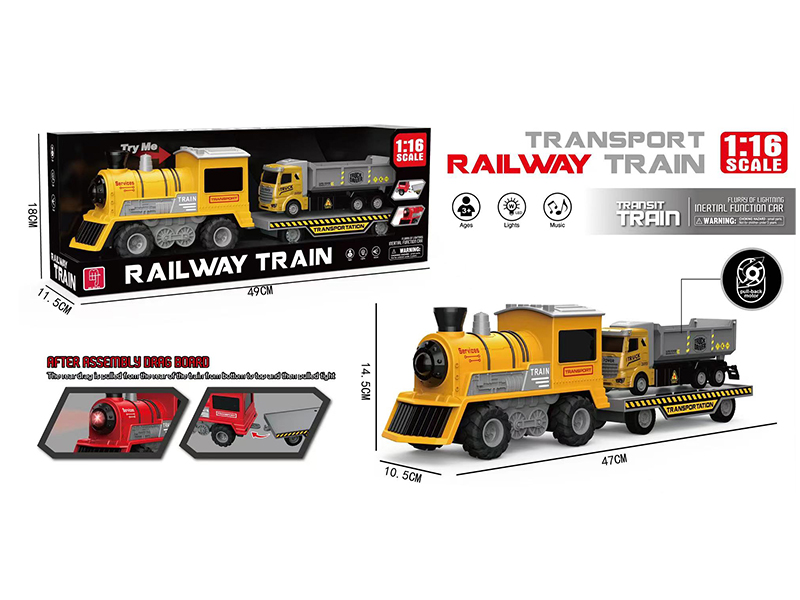 1:16 Friction Simulation Transport Railway Train With Lights And Sound