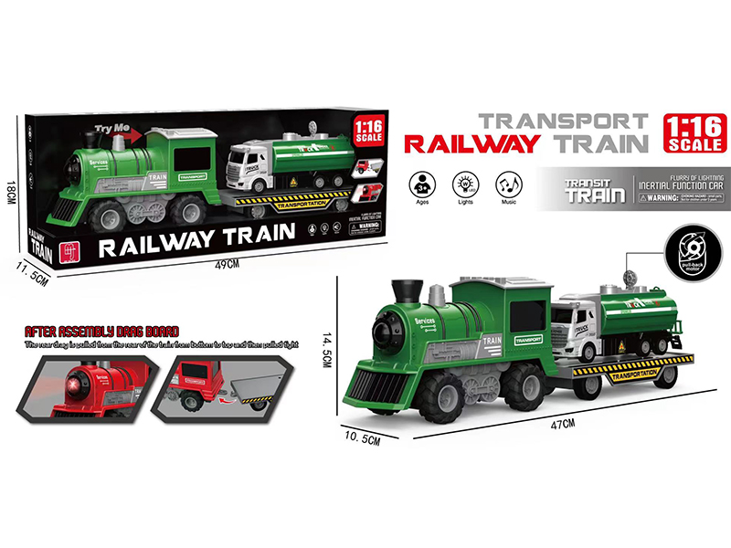 1:16 Friction Simulation Transport Railway Train With Lights And Sound