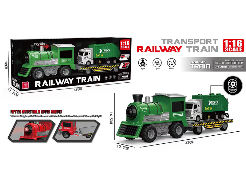 1:16 Friction Simulation Transport Railway Train With Lights And Sound