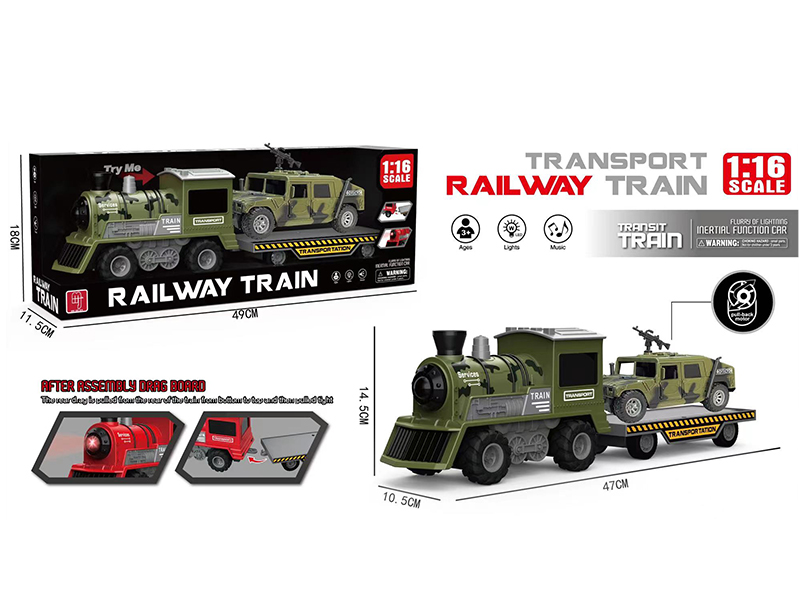 1:16 Friction Simulation Transport Railway Train With Lights And Sound