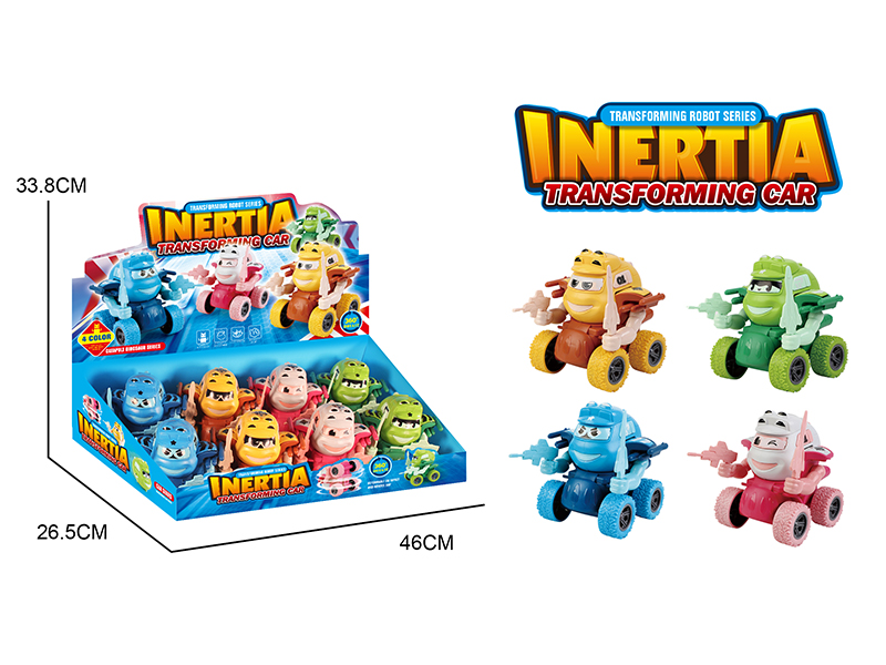 8PCS  DIY Dual Friction Deformed Cartoon Car