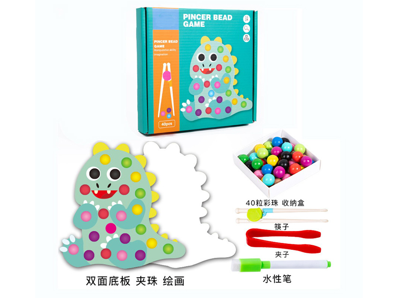 Wooden Bead Painting Game Dinosaur