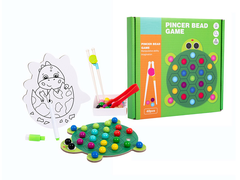 Wooden Bead Painting Game Turtle