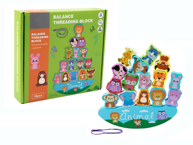 2 In 1 Wooden Balanced Rope Building Block Animal