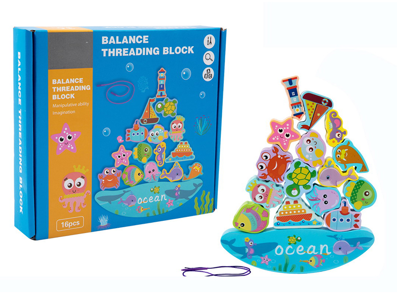 2 In 1 Wooden Balanced Rope Building Block Ocean