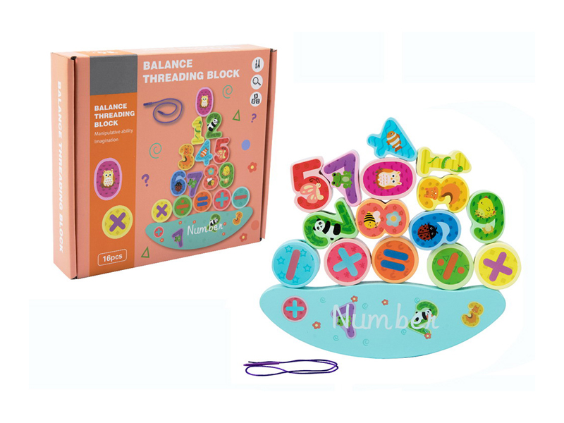 2 In 1 Wooden Balanced Rope Building BlockDigit