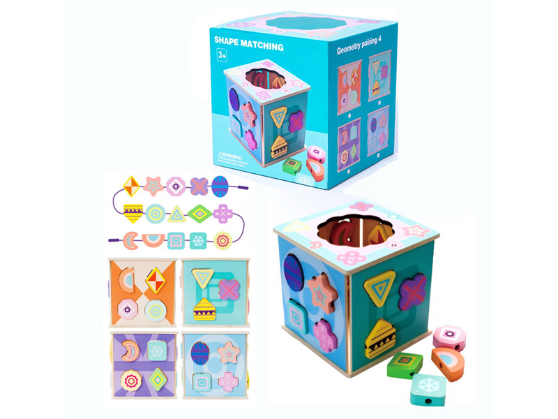 Wooden Paired Rope Threading Block Box Geometry