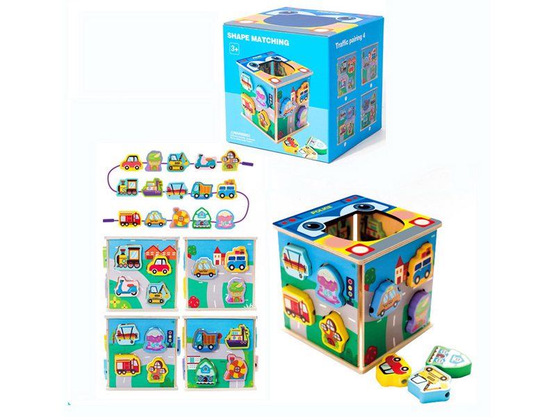 Wooden Paired Rope Threading Block Box Traffic