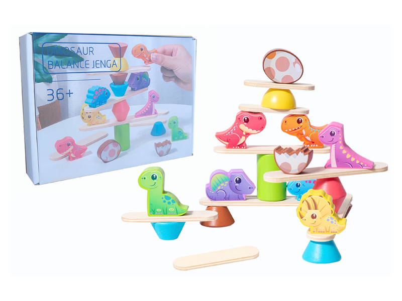 Wooden Dinosaur Stacked Balance Game