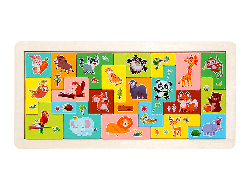 Wooden Themed Block Puzzle Animal