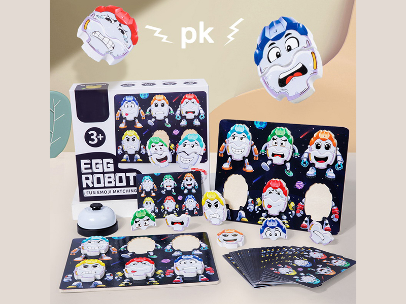 Wooden Egg Boy Robot Expression Matching
