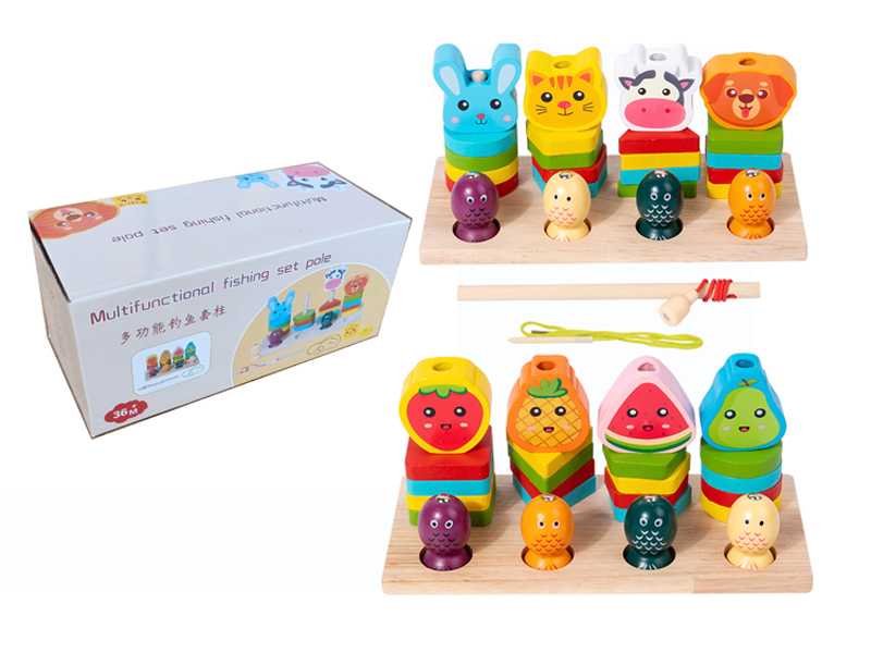 Wooden Fruit Animal Fishing