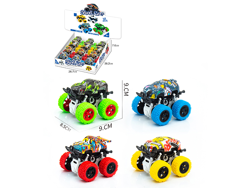 Double Friction Graffiti Off-Road Stunt Car 12PCS