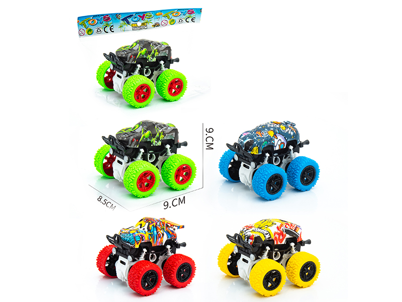 Double Friction Graffiti Off-Road Stunt Car 1PCS