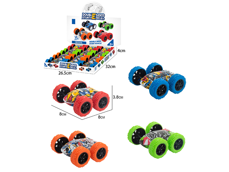 Double Friction Graffiti Double-Sided Stunt Car 12PCS