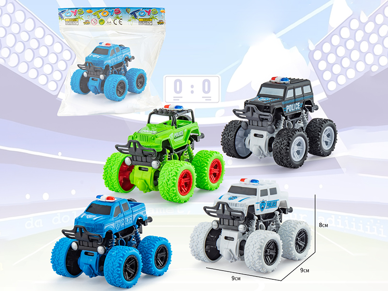 Double Friction Off-Road Stunt Police Car 1pcs