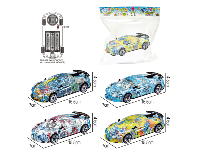 B/O Go And Bump Graffiti Bugatti Car With Light And Music(Abstract Pattern) 1pcs