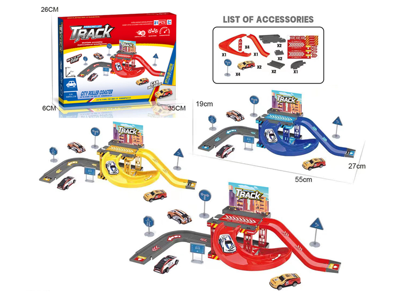 DIY Urban Metal Racing Parking Track 21PCS