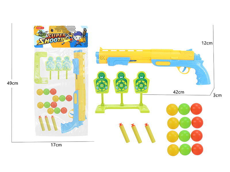 Solid Colored Ping-Pong Soft Bullet Rifle+Target