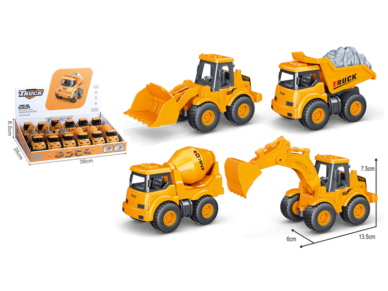 12PCS Friction Engineering Vehicle