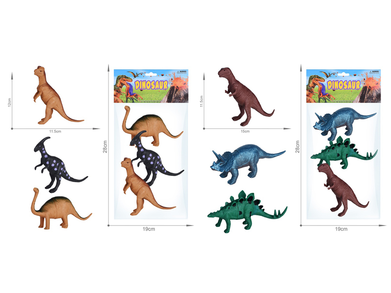 3PCS 6.5 Inch Dinosaur Set