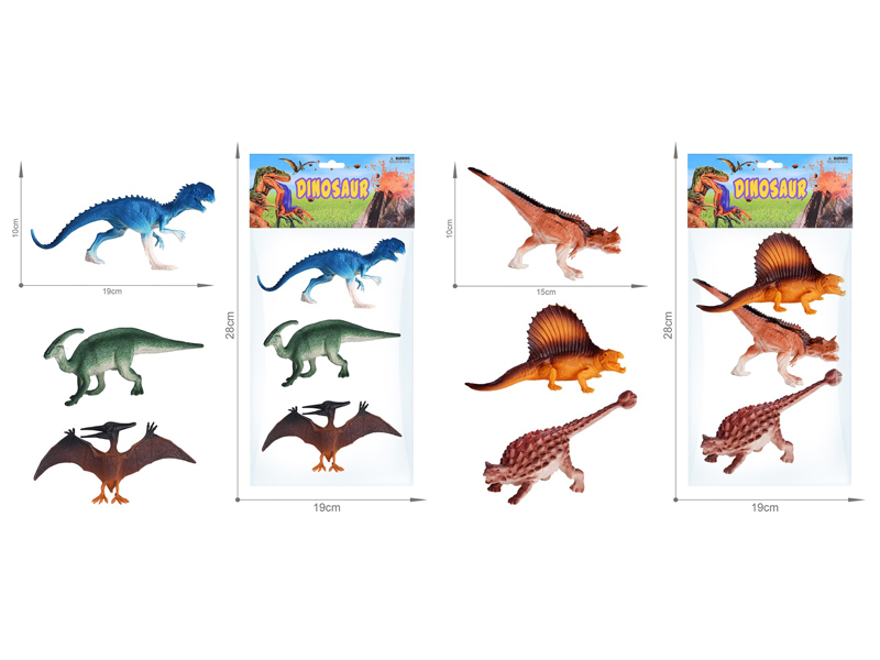 3PCS 6.5 Inch Dinosaur Set
