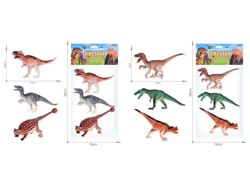 3PCS 6.5 Inch Dinosaur Set