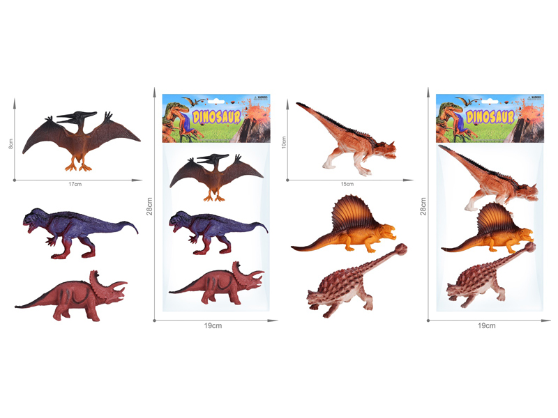 3PCS 6.5 Inch Dinosaur Set