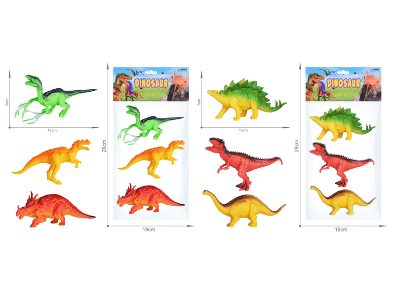 3PCS 6.5 Inch Dinosaur Set