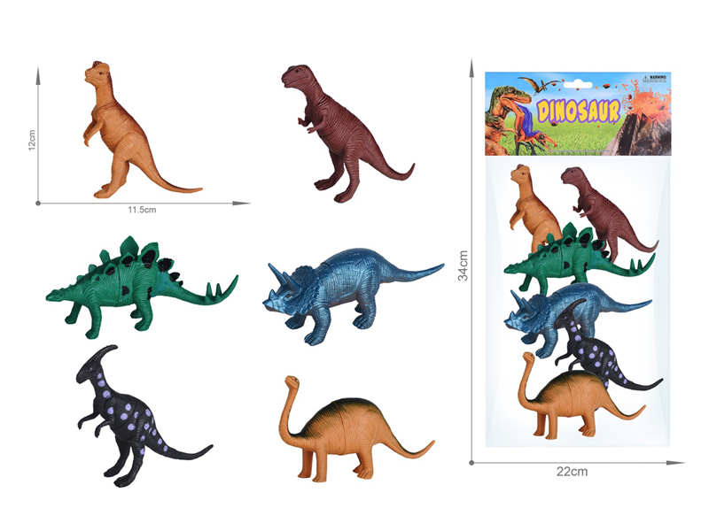6PCS 6.5 Inch Dinosaur Set