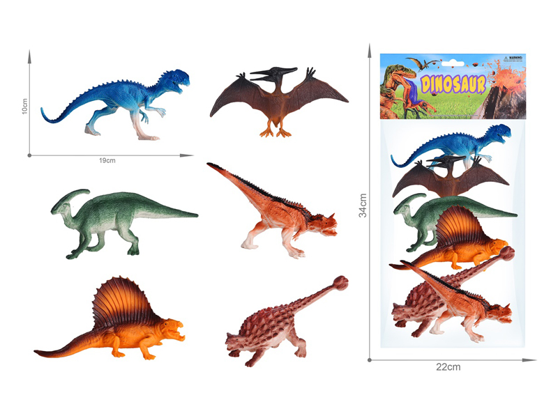 6PCS 6.5 Inch Dinosaur Set