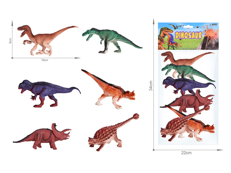 6PCS 6.5 Inch Dinosaur Set