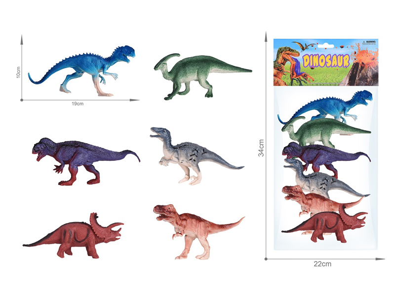 6PCS 6.5 Inch Dinosaur Set