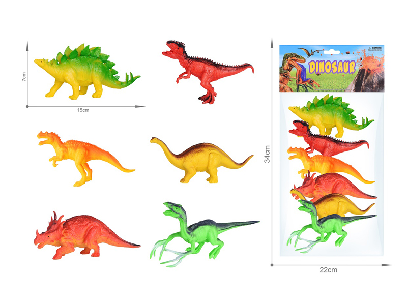 6PCS 6.5 Inch Dinosaur Set