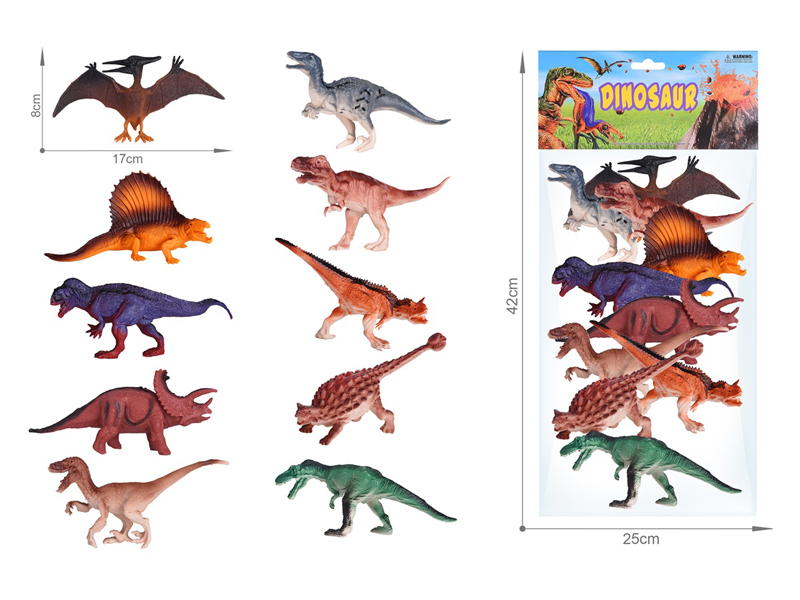 10PCS 6.5 Inch Dinosaur Set